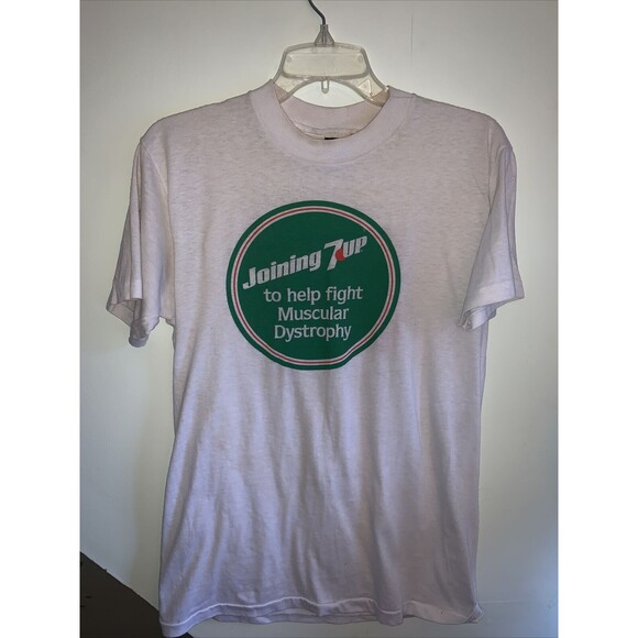 7 Up For MDA T Shirt Vintage Muscular Dystrophy - Picture 1 of 4